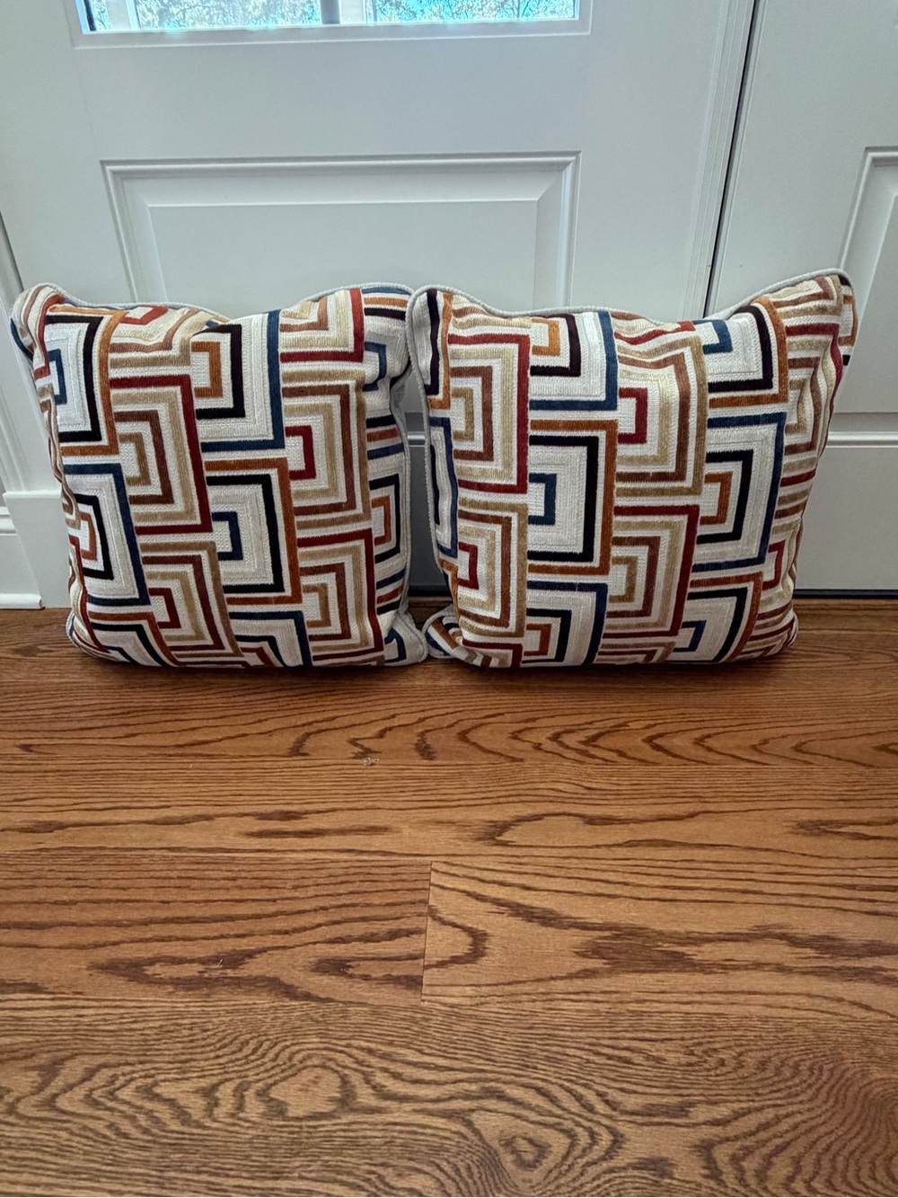 (2) Geometric Pattern Throw Pillows - Multi-Color - Picture 2 of 5